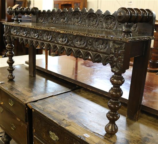 Victorian carved oak window seat